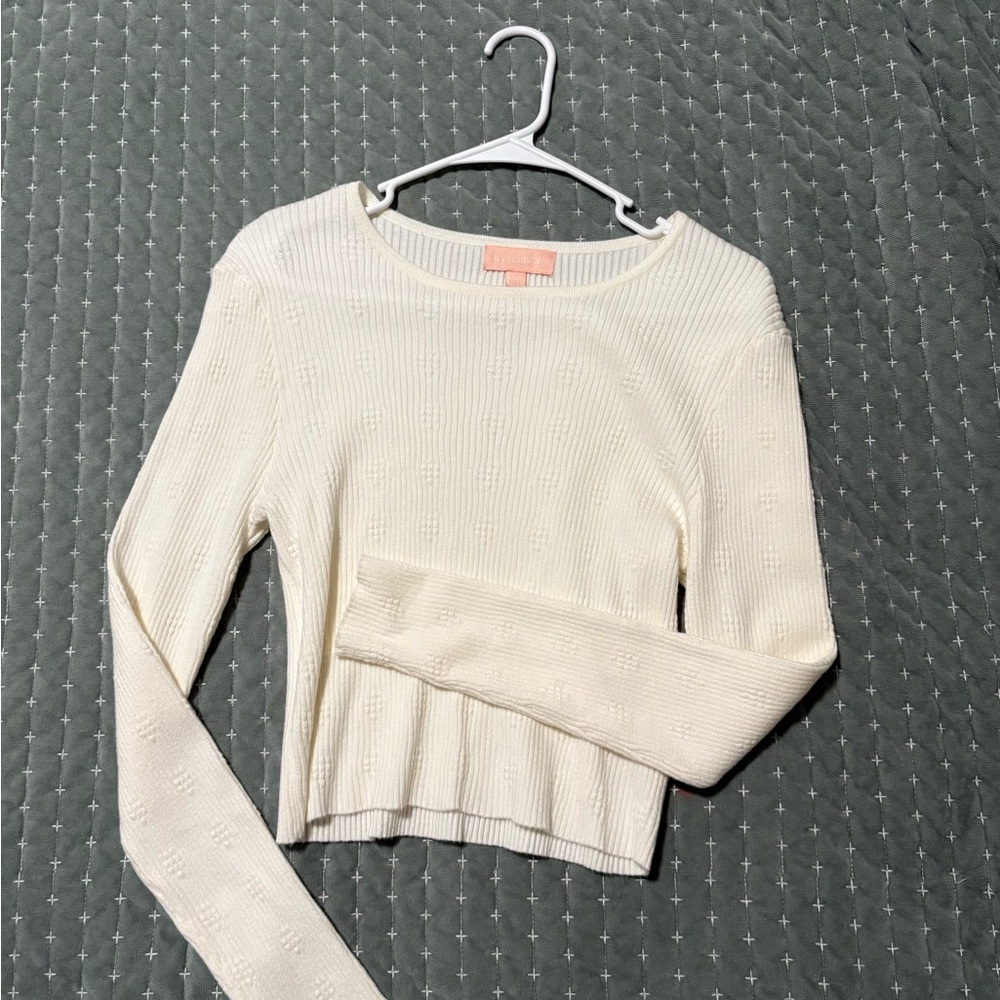Women's Cream Crew Neck Sweater
